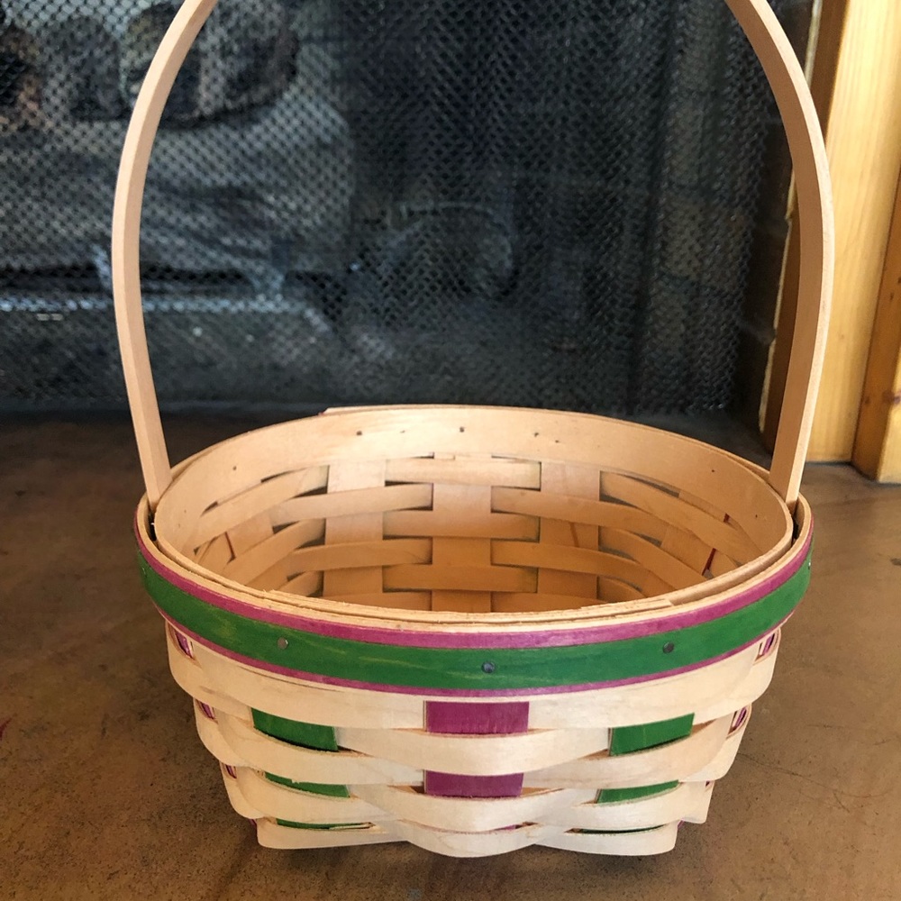 Longaberger 1999 vintage natural Easter basket, liner, wooden bunny divider - Picture 4 of 7